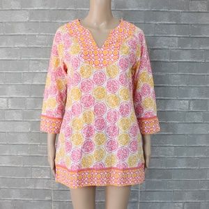 Vineyard Vines Pink Grapefruit Oversized Tunic Top Beach Coverup S
